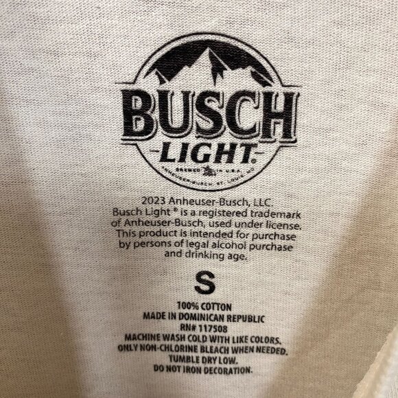 Busch Busch Light Brewed for Fishermen Colorway Beige T-Shirt Small - Picture 4 of 4